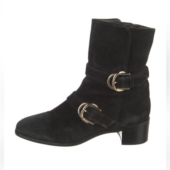 Britain Suede Stack-Heel Booties Ankle boots Stuart Weitzman - Picture 2 of 6